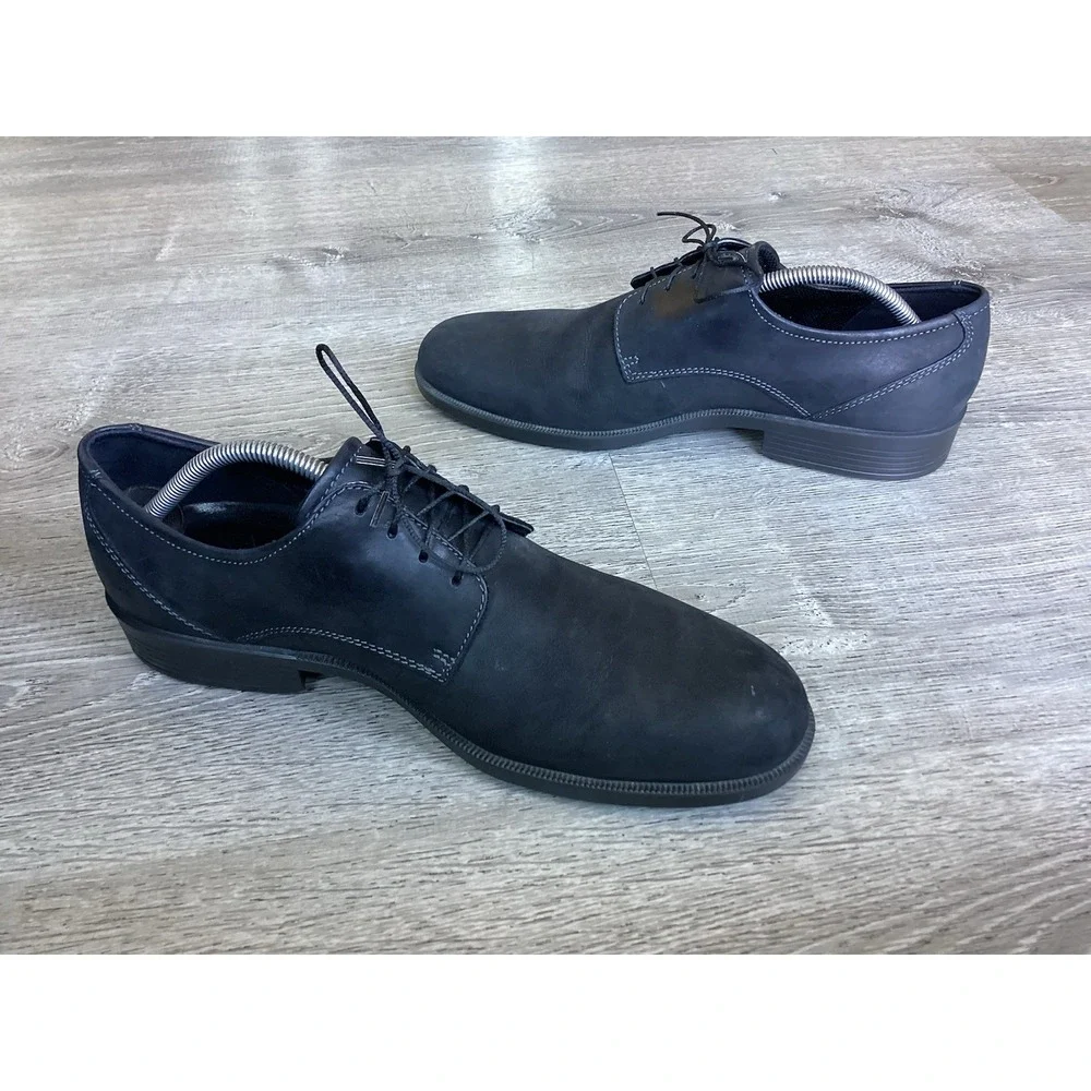 Ecco Men's Size 44 Black Dress Shoes Shock Point Tie Shoes 10 10.5